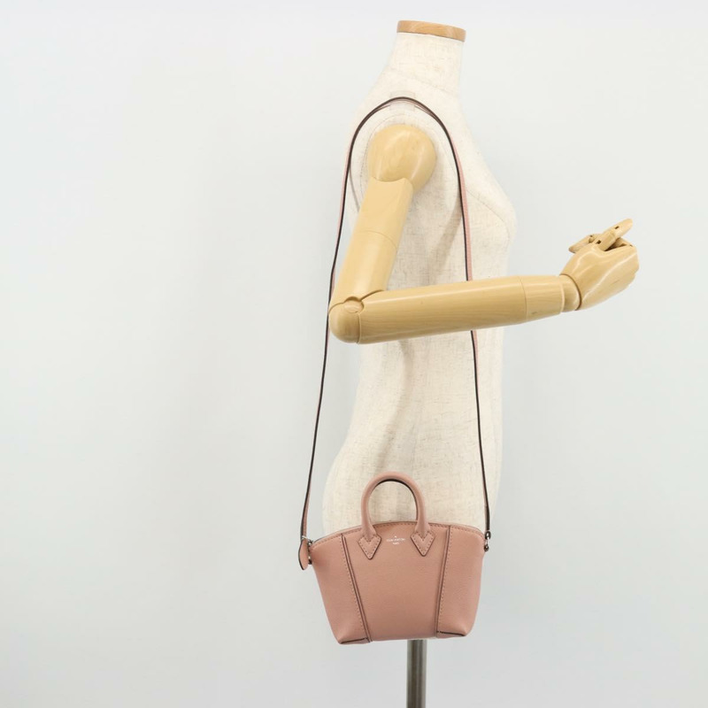 【日本直送】路易威登 Parnasea Nano Lockit 手提包 皮革 粉紅色 M61256 LV 正品 174420V-24