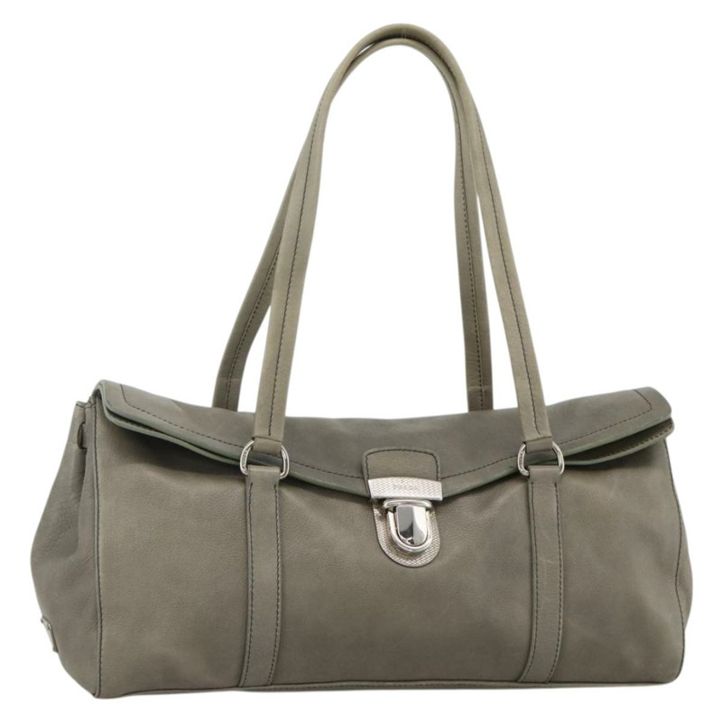 【日本直送】PRADA 灰色銀色皮革肩背包 正品 YKZ1610SAM-0