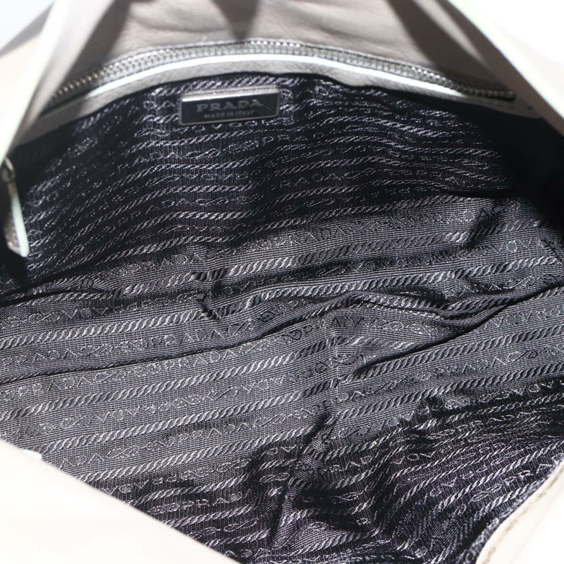 【日本直送】PRADA 灰色銀色皮革肩背包 正品 YKZ1610SAM-8