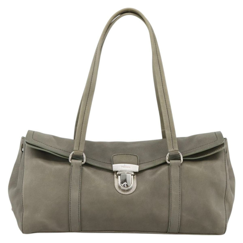 【日本直送】PRADA 灰色銀色皮革肩背包 正品 YKZ1610SAM-12