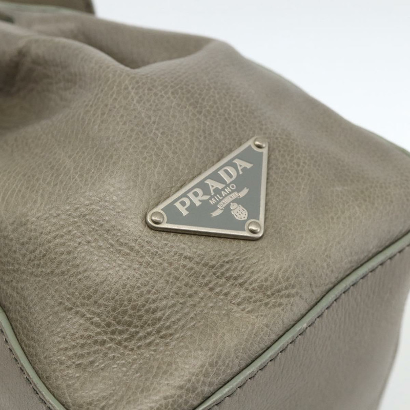 【日本直送】PRADA 灰色銀色皮革肩背包 正品 YKZ1610SAM-18