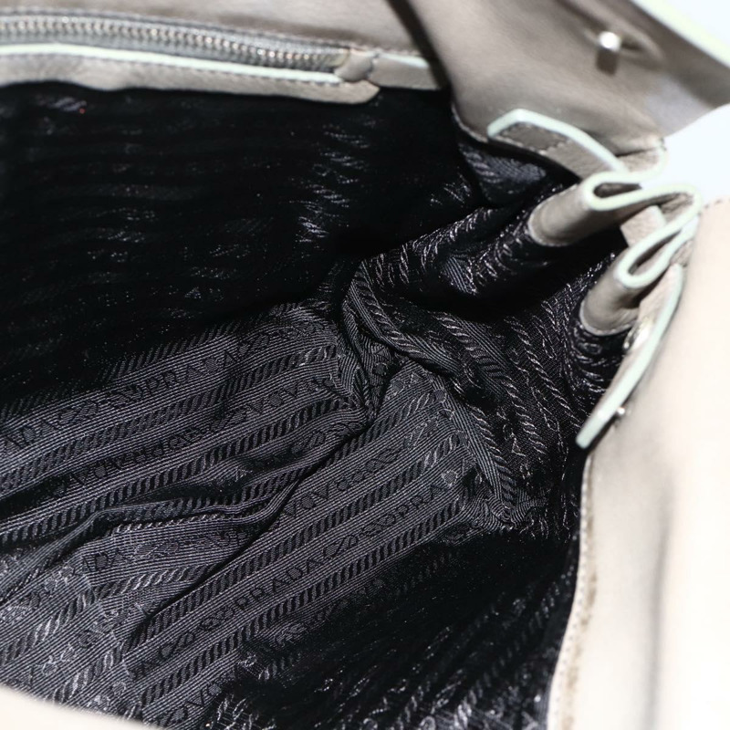 【日本直送】PRADA 灰色銀色皮革肩背包 正品 YKZ1610SAM-22