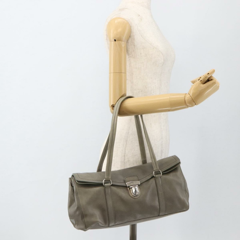 【日本直送】PRADA 灰色銀色皮革肩背包 正品 YKZ1610SAM-27