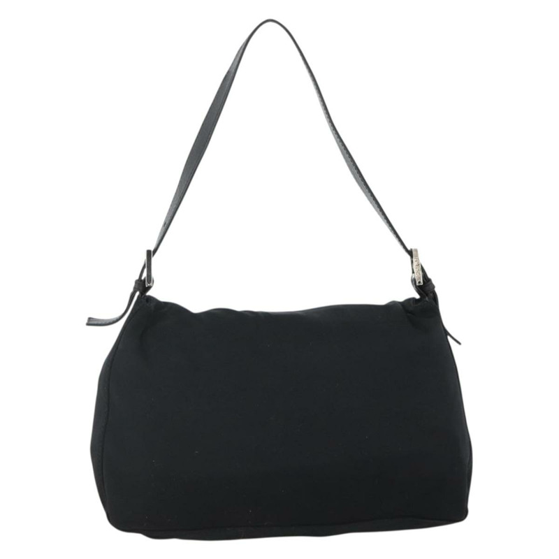 【日本直送】FENDI Mamma Baguette 肩背包 尼龍 黑色 銀色 正品 YKZ1595A-1