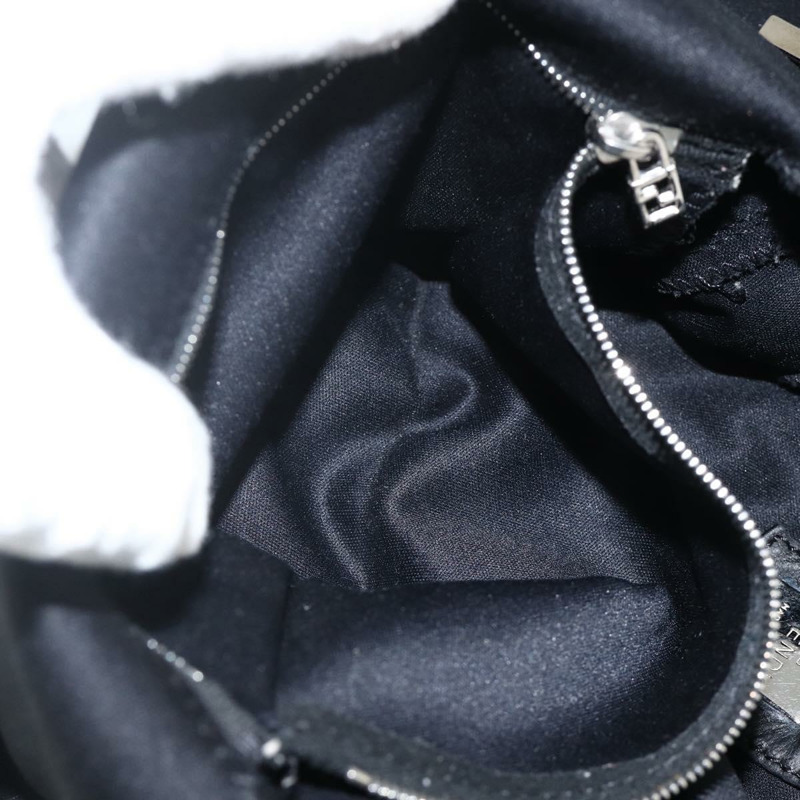 【日本直送】FENDI Mamma Baguette 肩背包 尼龍 黑色 銀色 正品 YKZ1595A-20
