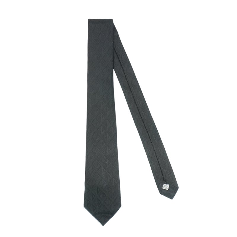 Dior 幾何紋理造型絲稠領帶(黑)-0