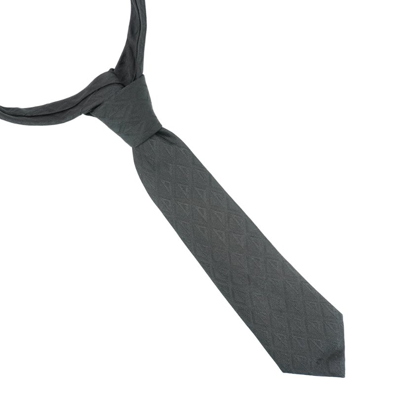 Dior 幾何紋理造型絲稠領帶(黑)-1