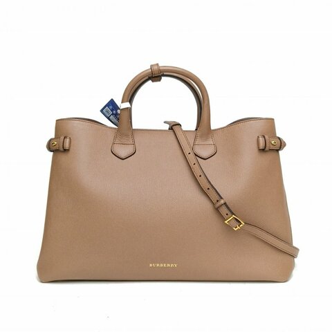 Burberry 棕色牛皮班納手提包大號肩背包