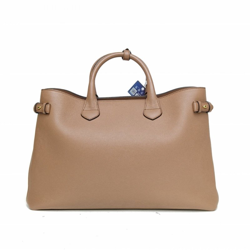 Burberry 棕色牛皮班納手提包大號肩背包-2