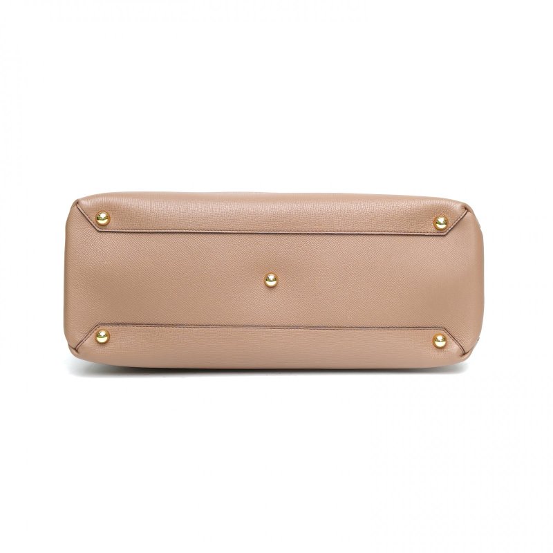 Burberry 棕色牛皮班納手提包大號肩背包-4