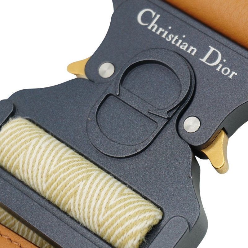 Dior 展示品 緹花布馬鞍斜背腰包(藍/米)-6