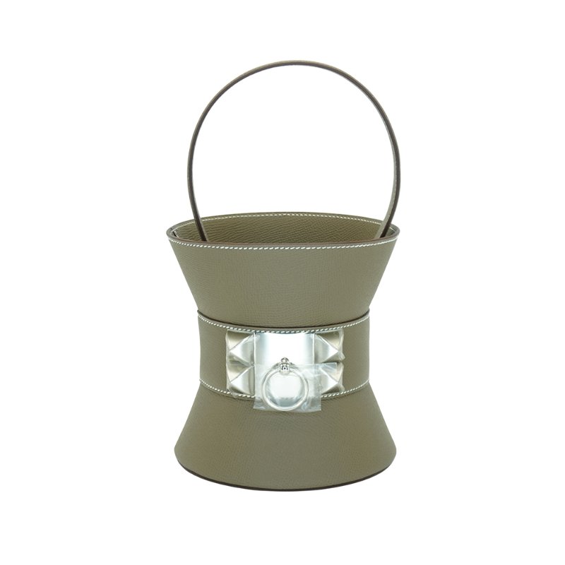 Hermes Mini Medor Epsom 牛皮手提水桶包(大象灰/銀釦)-0