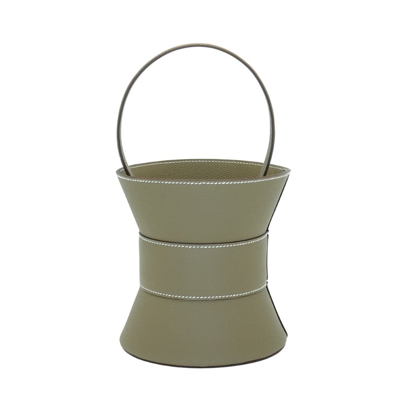 Hermes Mini Medor Epsom 牛皮手提水桶包(大象灰/銀釦)-2