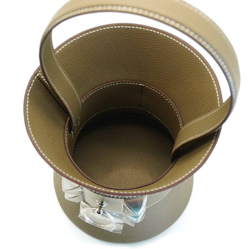 Hermes Mini Medor Epsom 牛皮手提水桶包(大象灰/銀釦)-4