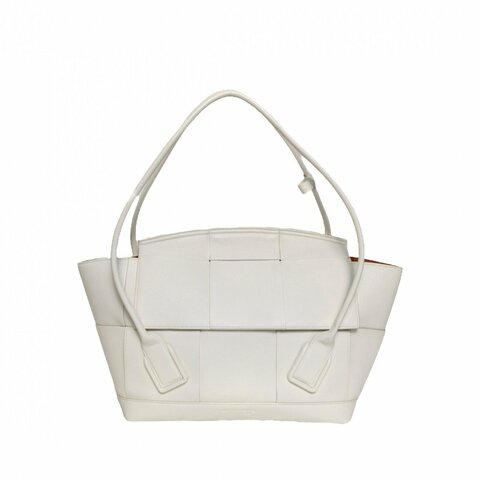 BOTTEGA VENETA Arco33白色牛皮金扣肩背包