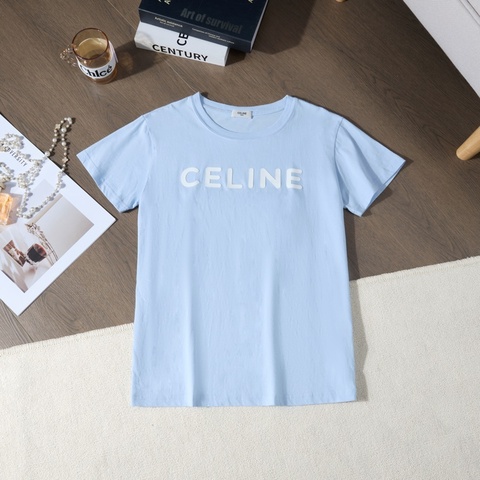 Celine淺藍色字母T恤