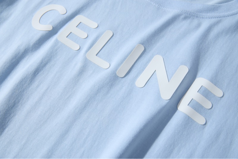 Celine淺藍色字母T恤-2