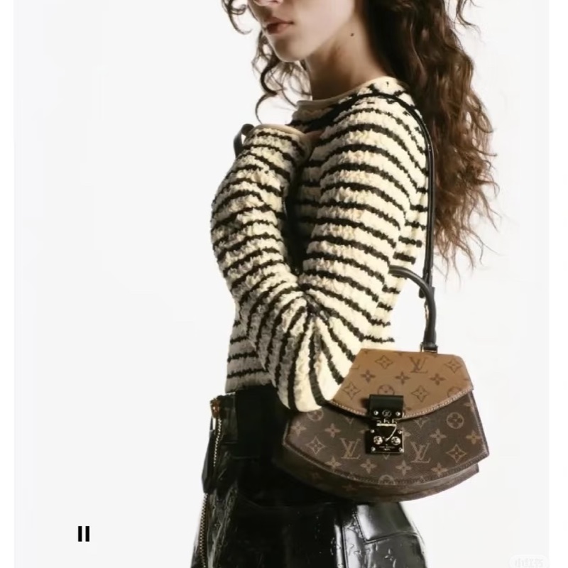 🪭 路易威登LOUIS VUITTON Tilsitt 扇形扇子包拼色PVC 金扣晶片包經典老花配色-23