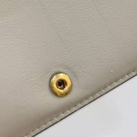 CELINE 賽琳 經典 Continental 小牛皮 暗釦 中夾 皮夾 錢包 皮包 卡夾（米/藍灰色）-15