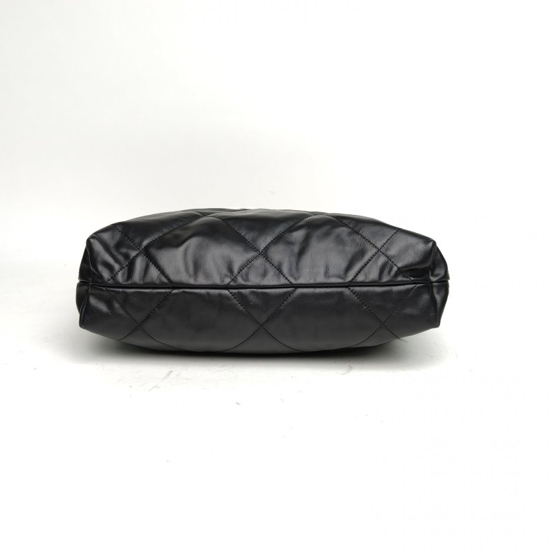 CHANEL 22BagTote托特包小號30黑色牛皮晶片開白扣肩背包-4