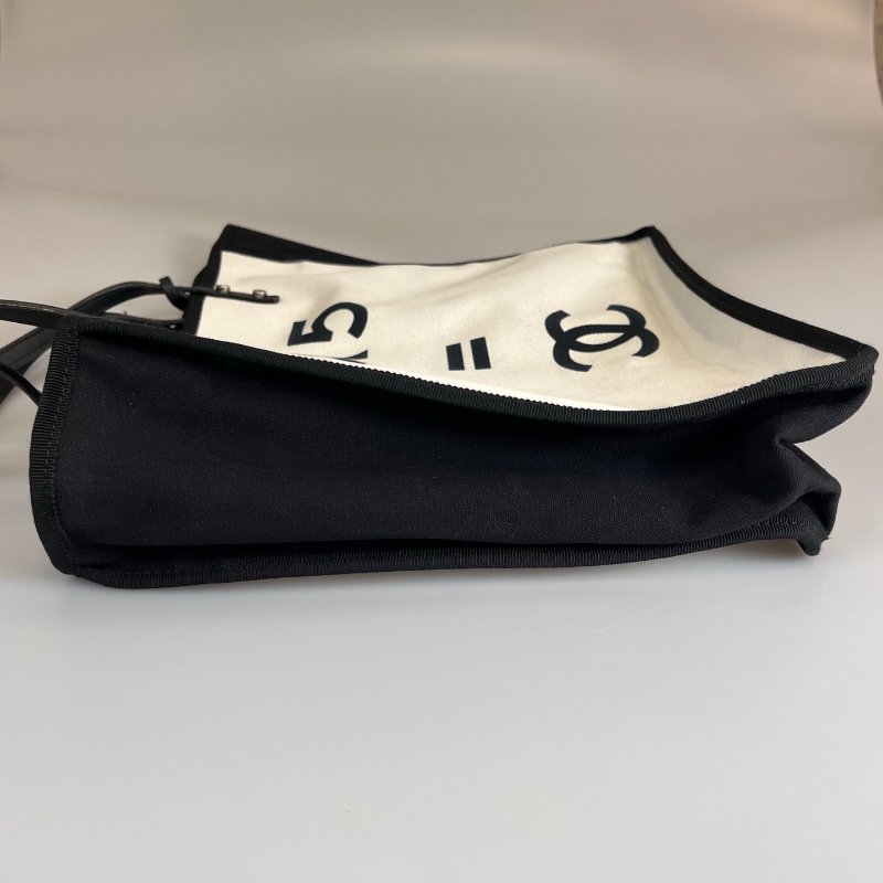 CHANEL 白數字口哨帆布托特包 20開-3