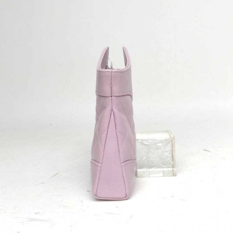 CHANEL 31BagNano橫版20.5紫色羊皮鐳射標金扣肩背包-3