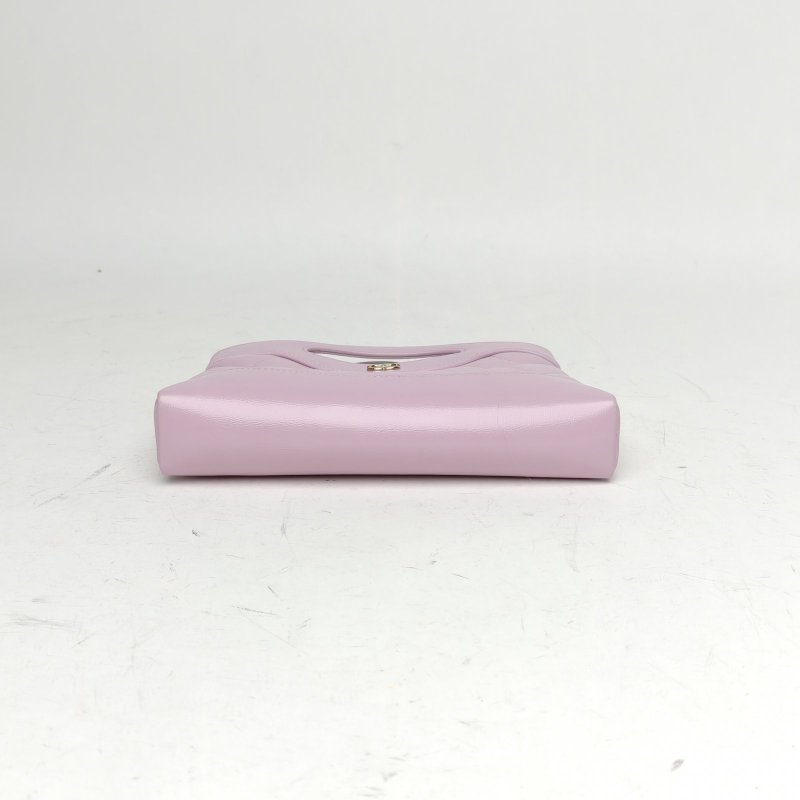 CHANEL 31BagNano橫版20.5紫色羊皮鐳射標金扣肩背包-4