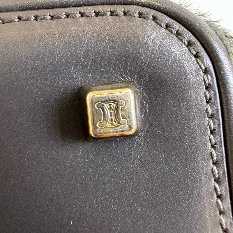 【赫蒂國際精品】Celine 賽琳 C Macadam 老花毛毛單肩包 vintage-16