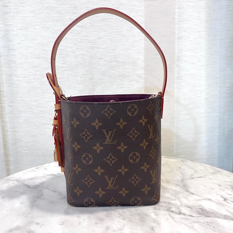 LV原花金釦All in BB手提斜背水桶包M12925-2