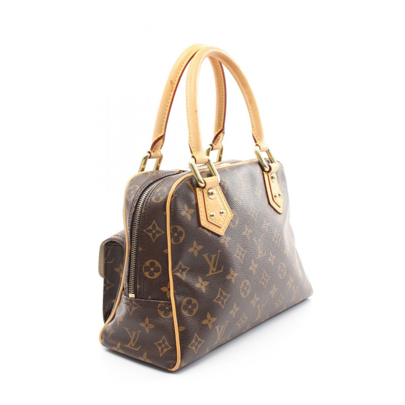棕色 原花帆布 Manhattan PM 手提包【LOUIS VUITTON LV 路易威登】 M40026-1