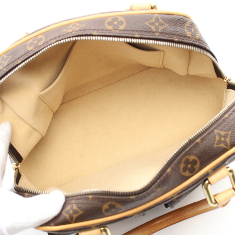 棕色 原花帆布 Manhattan PM 手提包【LOUIS VUITTON LV 路易威登】 M40026-2