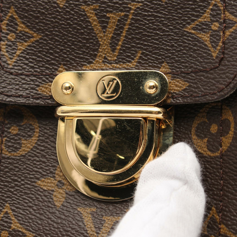 棕色 原花帆布 Manhattan PM 手提包【LOUIS VUITTON LV 路易威登】 M40026-6
