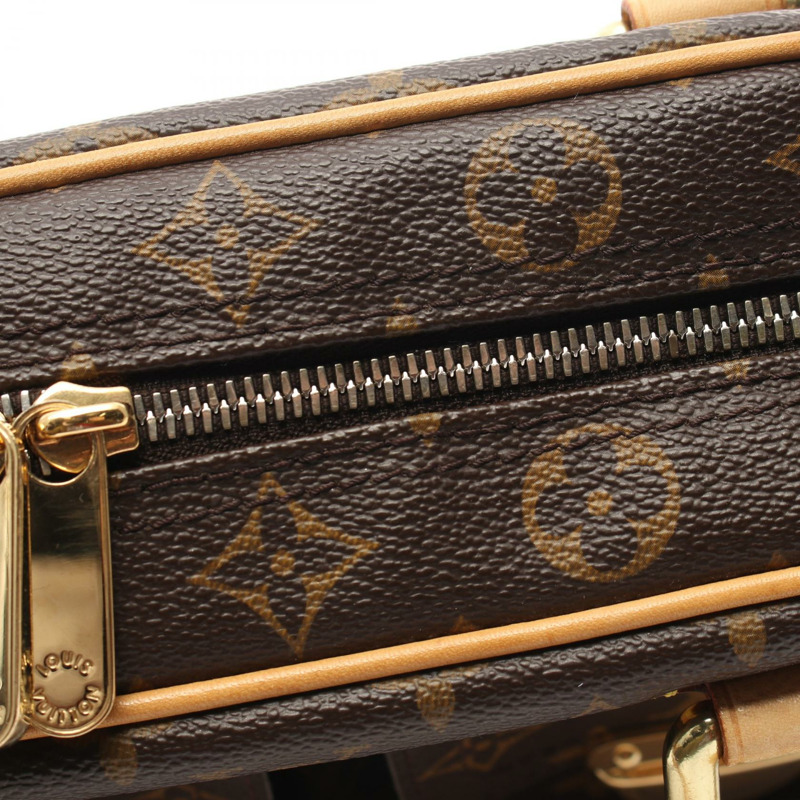 棕色 原花帆布 Manhattan PM 手提包【LOUIS VUITTON LV 路易威登】 M40026-12