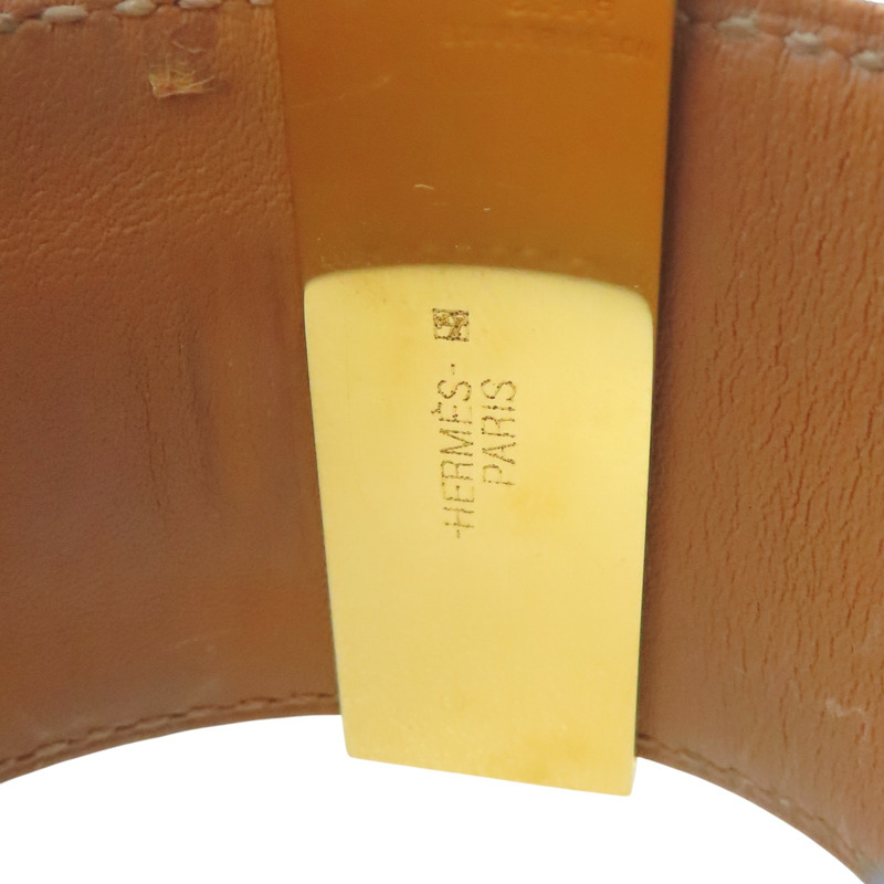 黑色 牛皮 金色鍍金 Collier de Chien Disco Faubourg 手環 X刻 金釦【HERMES 愛馬仕】-5