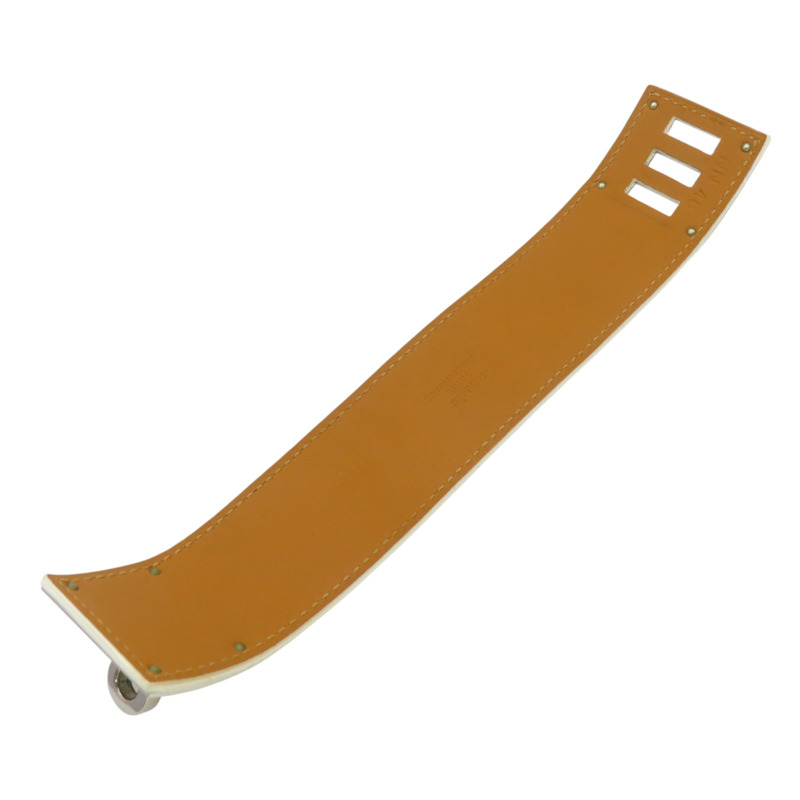 白色 Epsom牛皮 銀色鍍金 Kelly Dog 手環【HERMES 愛馬仕】-5