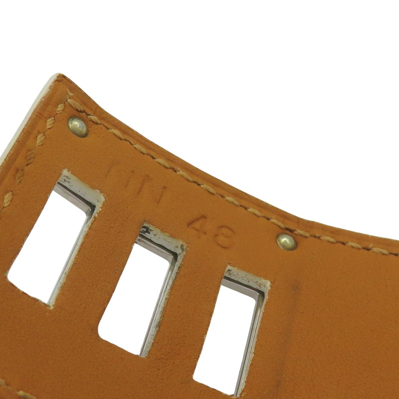 白色 Epsom牛皮 銀色鍍金 Kelly Dog 手環【HERMES 愛馬仕】-7