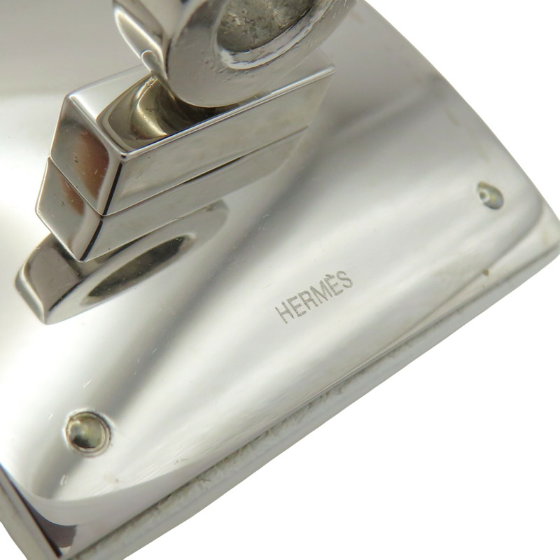 白色 Epsom牛皮 銀色鍍金 Kelly Dog 手環【HERMES 愛馬仕】-8
