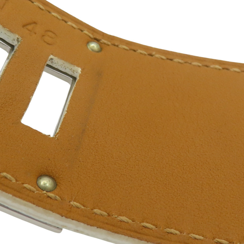 白色 Epsom牛皮 銀色鍍金 Kelly Dog 手環【HERMES 愛馬仕】-10