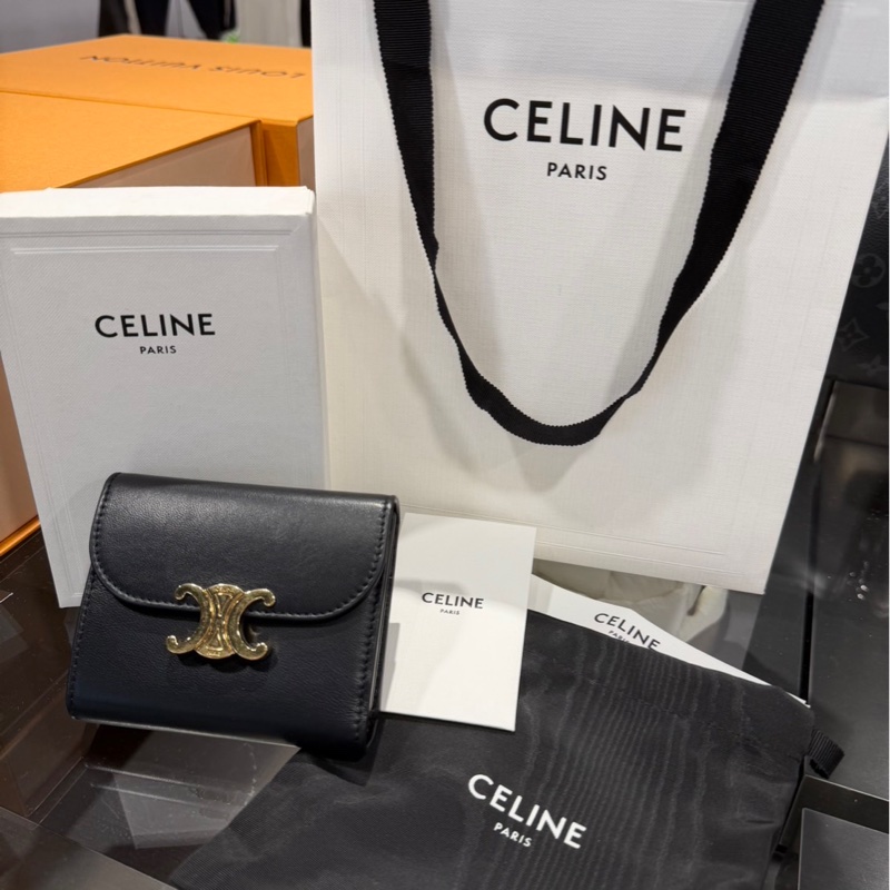 美二手有購證🌟Celine Triomphe 凱旋門三折短夾 ｜Classic Trend CT精品｜台北東區實體-0