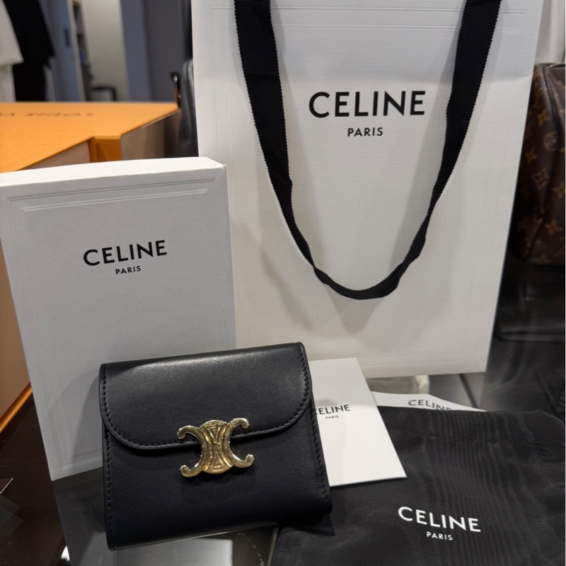美二手有購證🌟Celine Triomphe 凱旋門三折短夾 ｜Classic Trend CT精品｜台北東區實體-4