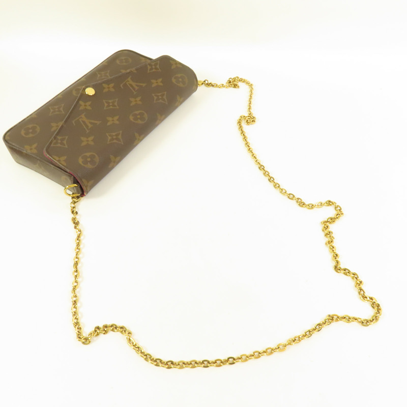 LOUIS VUITTON Monogram Pochette Felicie鏈帶肩背袋-4