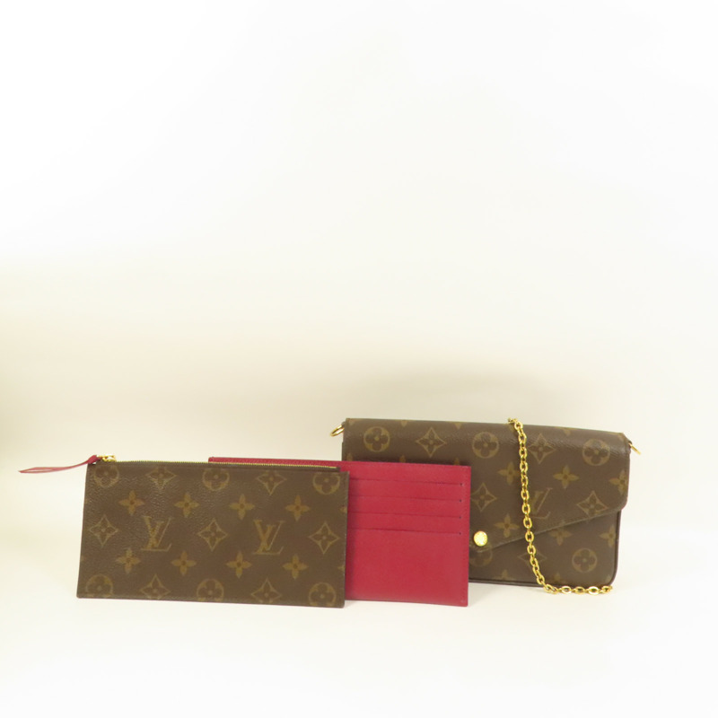 LOUIS VUITTON Monogram Pochette Felicie鏈帶肩背袋-10