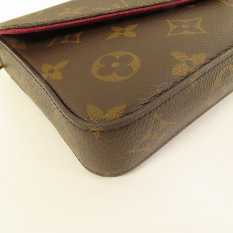 LOUIS VUITTON Monogram Pochette Felicie鏈帶肩背袋-11