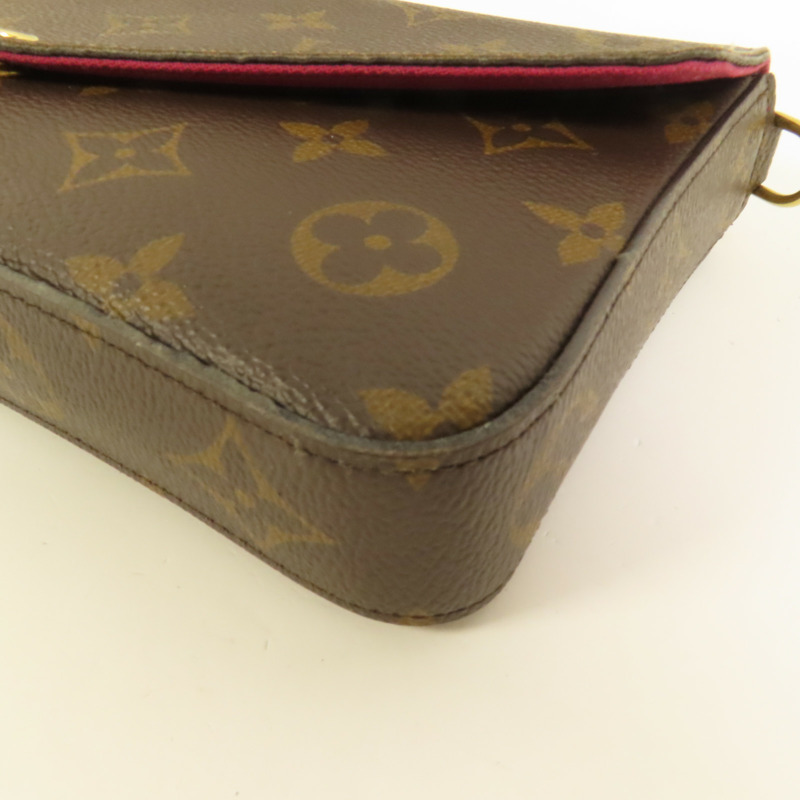 LOUIS VUITTON Monogram Pochette Felicie鏈帶肩背袋-14