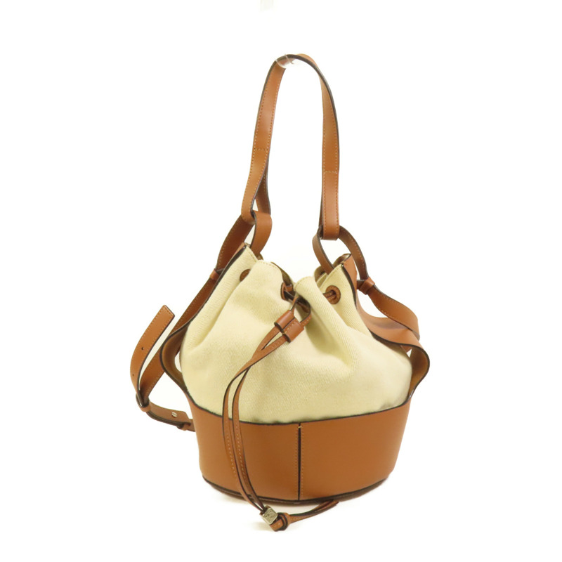 LOEWE 牛皮皮革/帆布Balloon手挽肩背兩用肩背袋-1