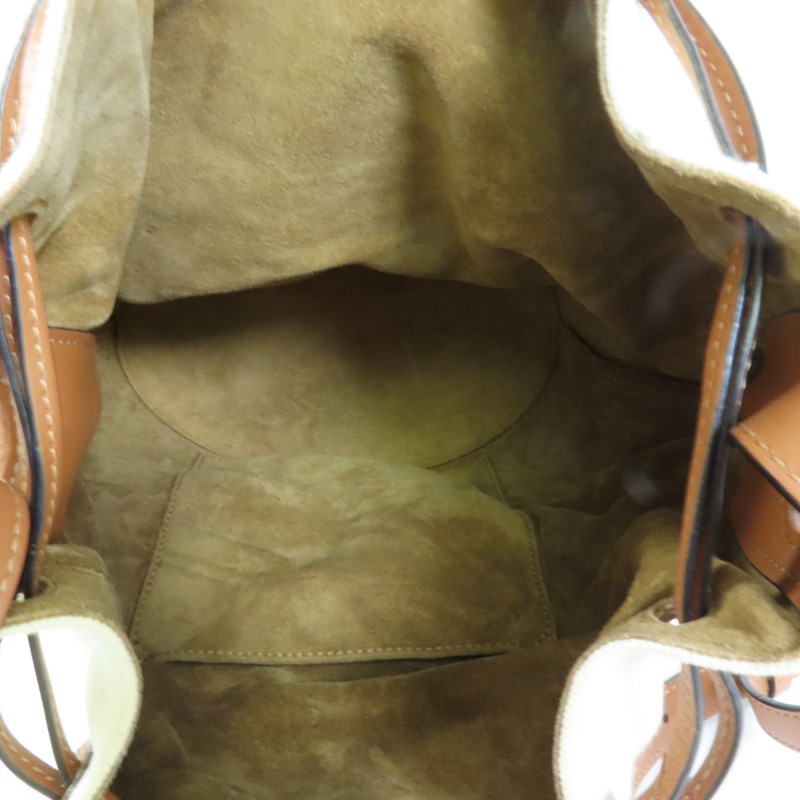 LOEWE 牛皮皮革/帆布Balloon手挽肩背兩用肩背袋-4