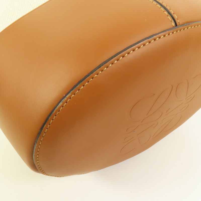 LOEWE 牛皮皮革/帆布Balloon手挽肩背兩用肩背袋-11