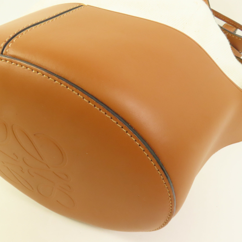 LOEWE 牛皮皮革/帆布Balloon手挽肩背兩用肩背袋-12