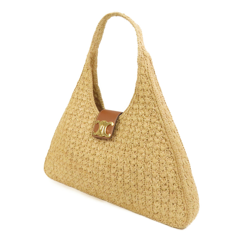 CELINE Raffia牛皮皮革 Cabas Triangle肩背袋-2
