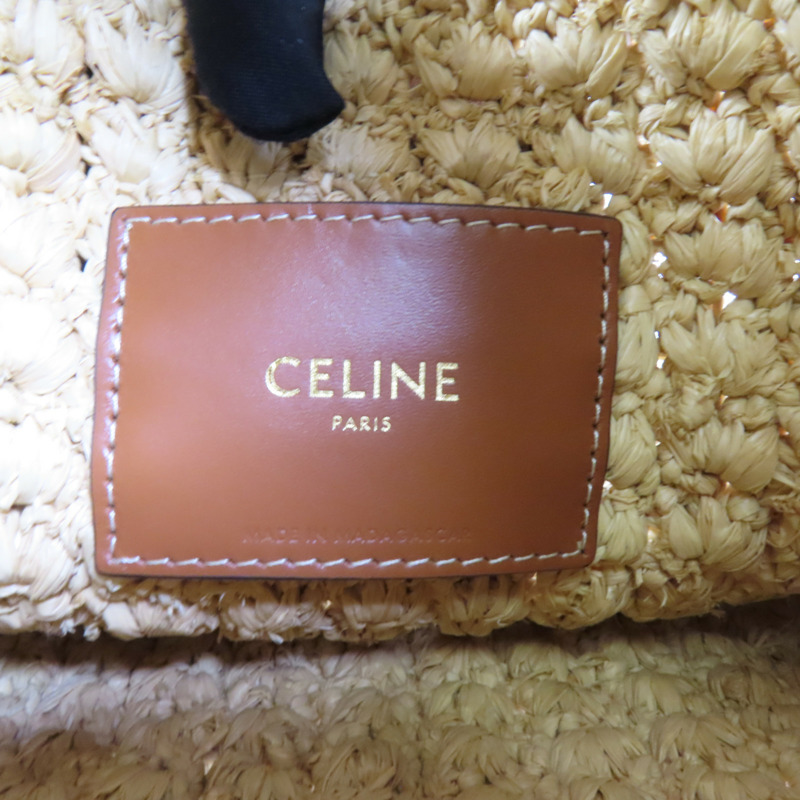 CELINE Raffia牛皮皮革 Cabas Triangle肩背袋-7